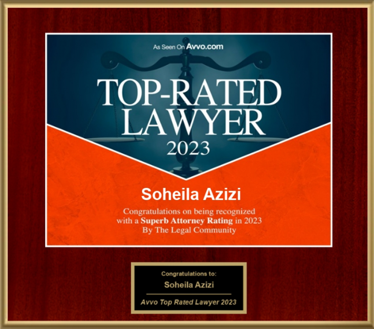 As Seen On Avvo.com | Top-Rated Lawyer 2023 | Soheila Azizi | Congratulations on being recognized with a Superb Attorney Rating in 2023 By The Legal Community